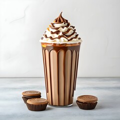 Indulge in a Creamy Chocolate Milkshake with Whipped Cream