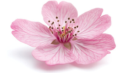 Single Pink Cherry Blossom Isolated