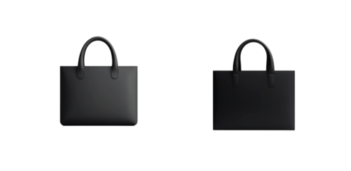 Sleek black leather bags with simple handles for everyday business use