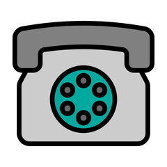 Rotary Telephone Vector Filled Icon Design