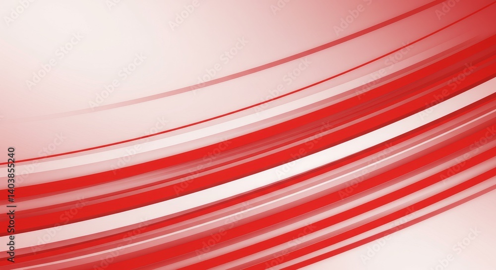 Poster red and white abstract curves - abstract background featuring dynamic red and white curved lines, id