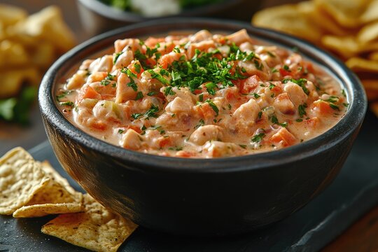 Creamy Tomato Salsa Dip with Tortilla Chips - Powered by Adobe