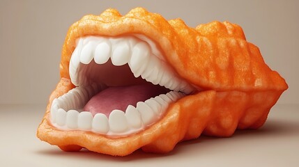 Orange Fruit Mouth Open Wide