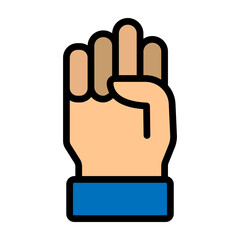 Clenched Fists Vector Filled Icon Design