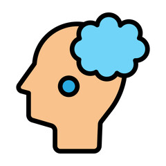 Thought Cloud Vector Filled Icon Design