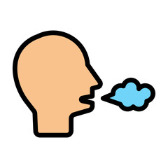 Breath Cloud Vector Filled Icon Design