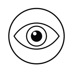eyeball icon line art on white background  .eps