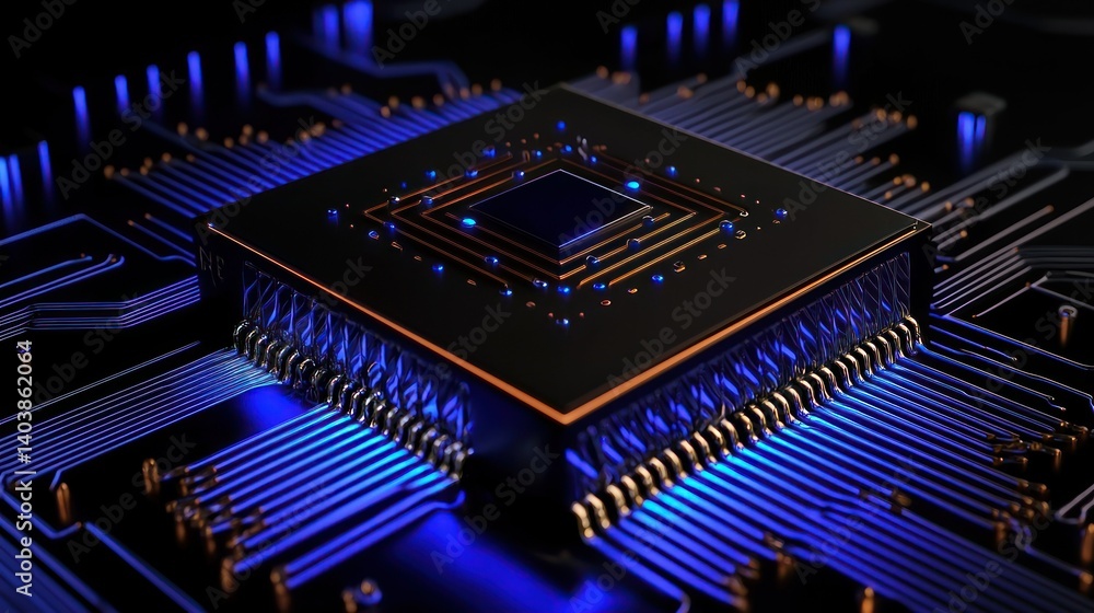 Aufkleber a close up photograph of a computer processing chip