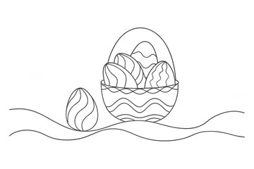 Fototapeta premium Easter Basket with Colourful Eggs and Daffodils: High-Resolution Spring Decor & Art