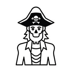 pirate costume line art on white background .eps