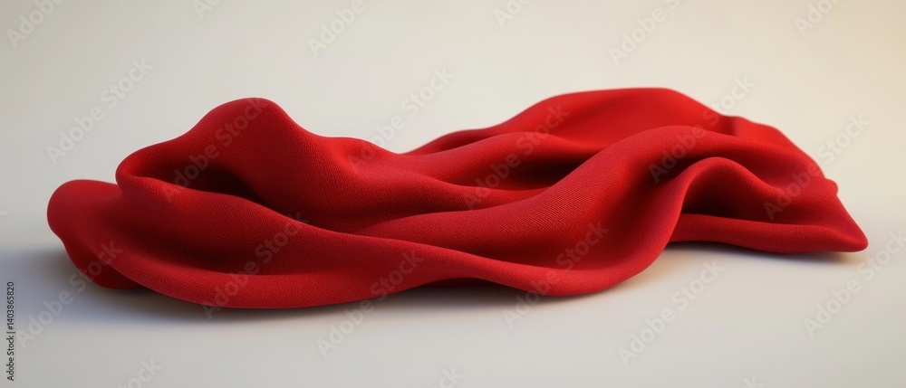 Poster elegant crimson fabric waves on soft background capturing texture and depth for fashion and design p