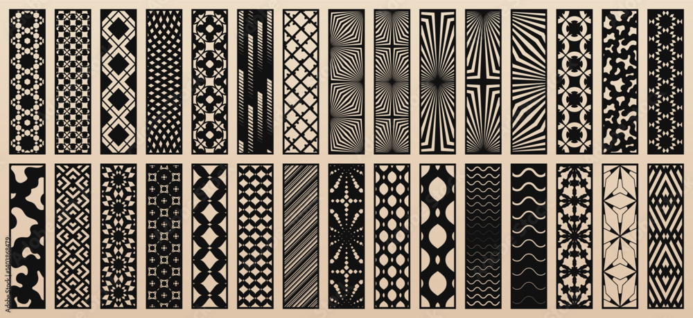 Aufkleber big vector set of 30 templates for laser cut. elegant modern designs with abstract geometric pattern