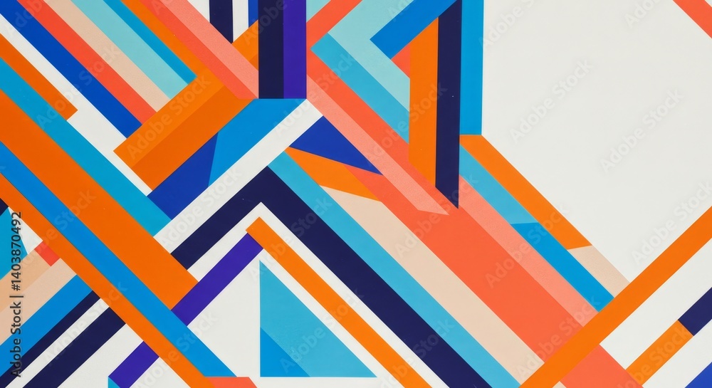 Poster vibrant geometric lines wallpaper - abstract geometric pattern with intersecting lines, bright color