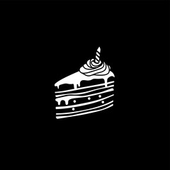 Simple Birthday cake logo design premium vector
