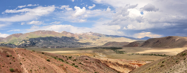 color hills and mountains panorama