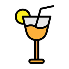 Cocktail Glass Vector Filled Icon Design