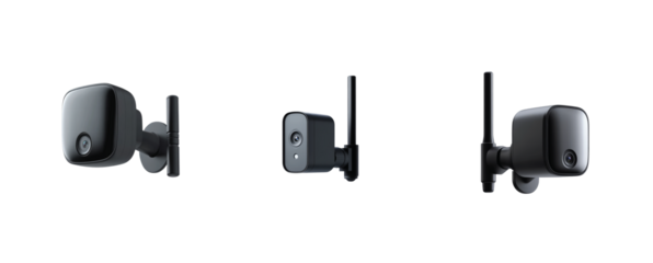 Modern wireless security cameras with antennas for home monitoring and surveillance