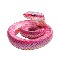 Fototapeta premium Close-up of a delicate pink snake curled around a person's finger, against a soft blurred on transparent png background. Ai generated