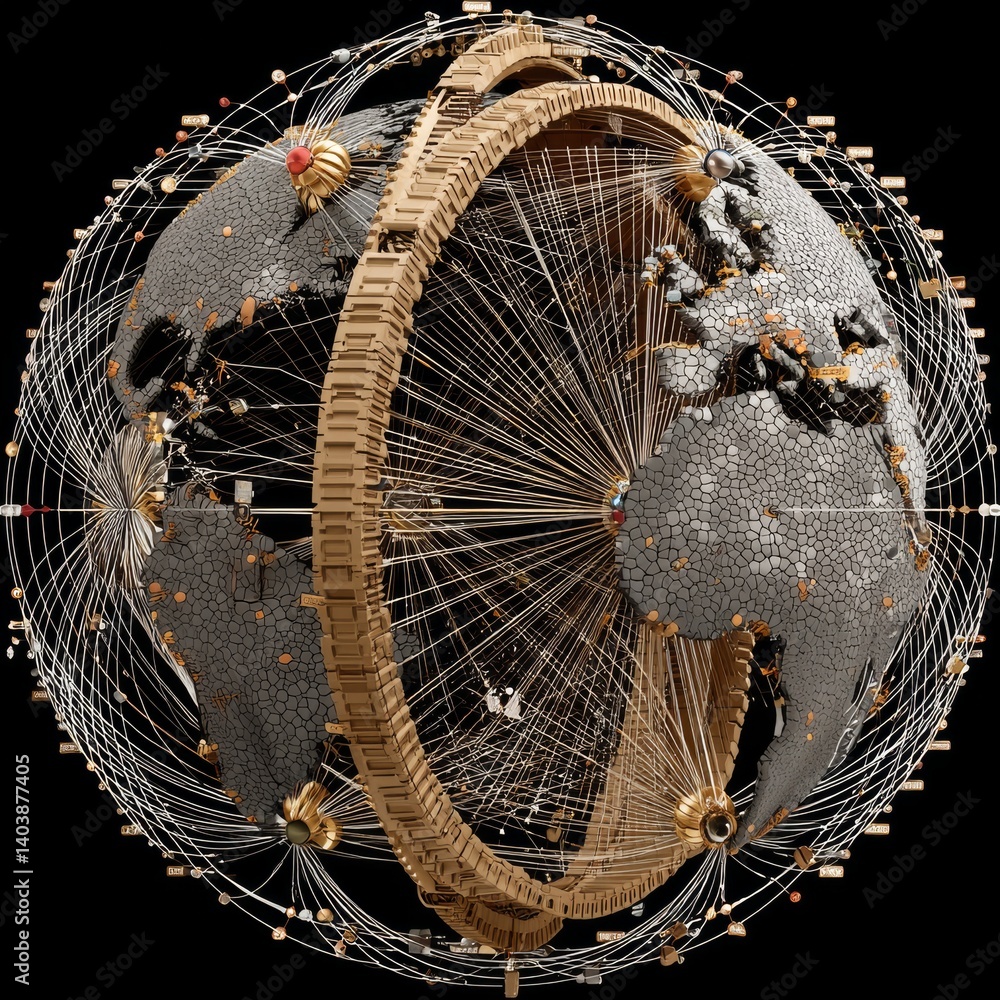 Poster Global Interconnectivity: A Detailed Visualization of World Networks and Data Flow on an Abstract Earth