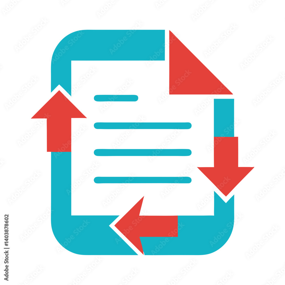 Poster document exchange: a stylized icon illustrating the concept of document exchange, showcasing a paper