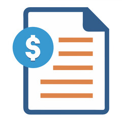 Obraz premium Financial Document: A digital illustration showcases a document with a dollar symbol, evoking themes of finance and paperwork.