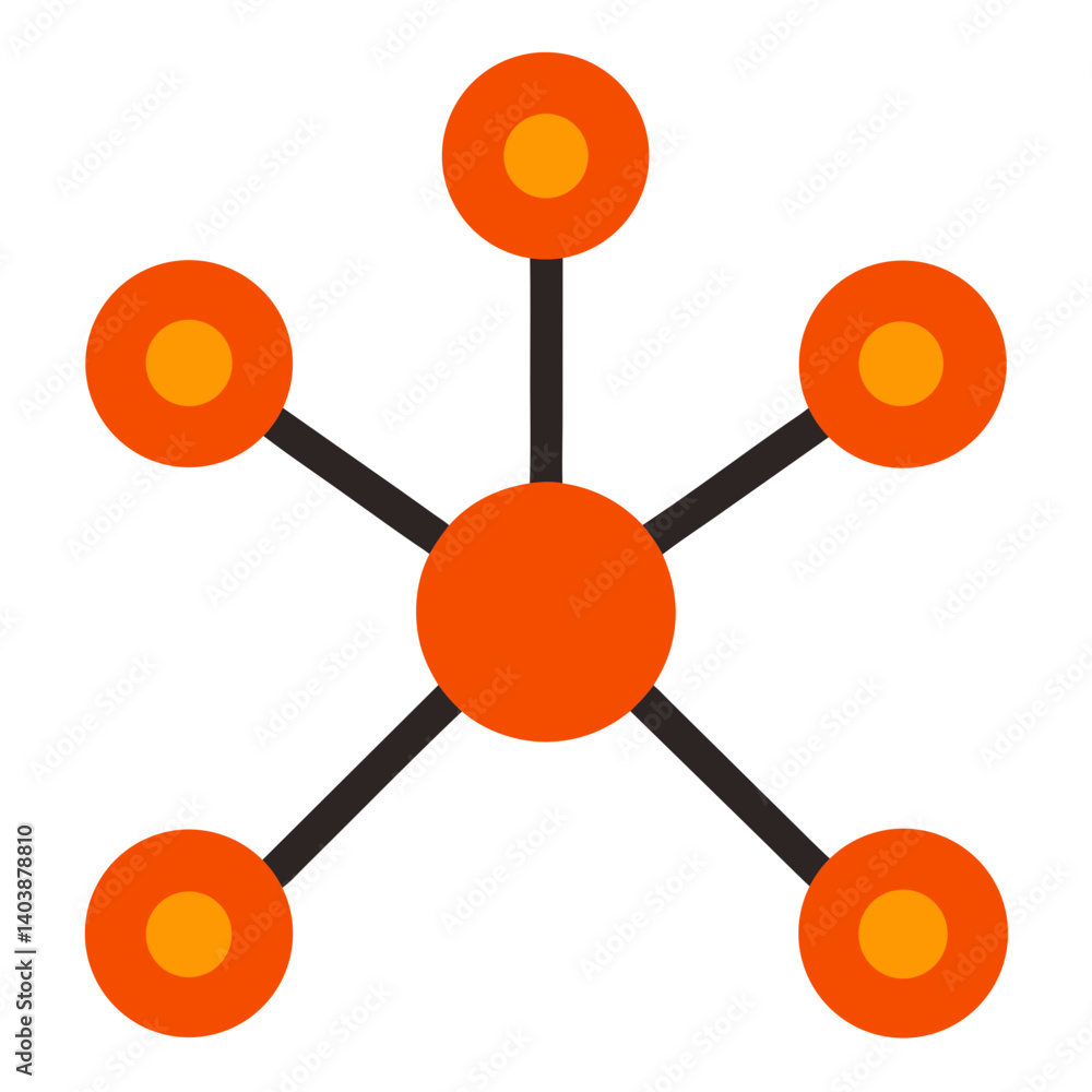 Poster networked connection: a visual depiction of interconnected nodes, forming a dynamic network of infor
