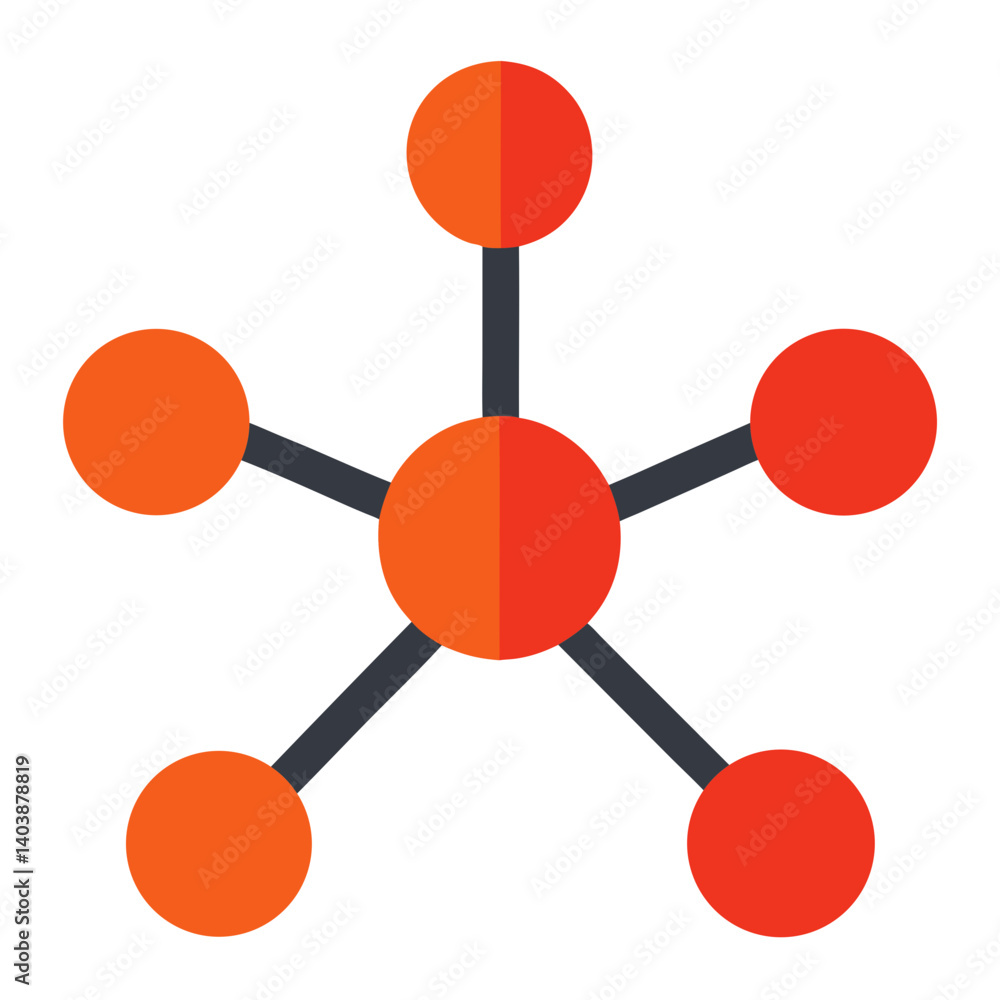 Poster network connection: abstract illustration of a network connection, showing nodes linked together, sy