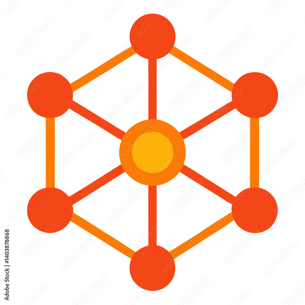 Poster digital network emblem: abstract digital network of interconnected nodes, symbolizing connectivity a
