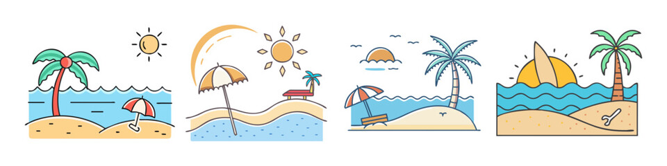 beach icon, beach vector illustration-simple illustration of beach, perfect for beach logos and icons