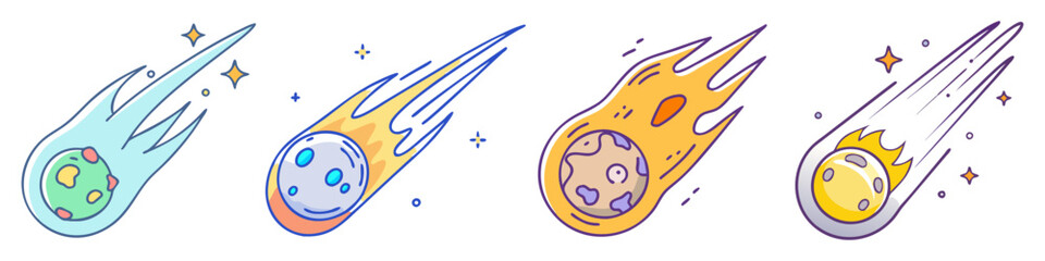 comet icon, comet vector illustration-simple illustration of comet, perfect for comet logos and icons