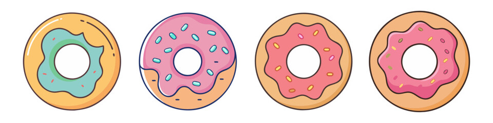 donut icon, donut vector illustration-simple illustration of donut, perfect for donut logos and icons