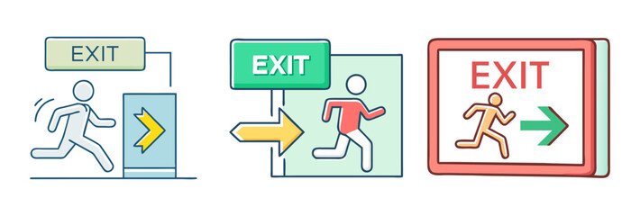 emergency exit icon, emergency exit vector illustration-simple illustration of emergency exit, perfect for emergency exit logos and icons