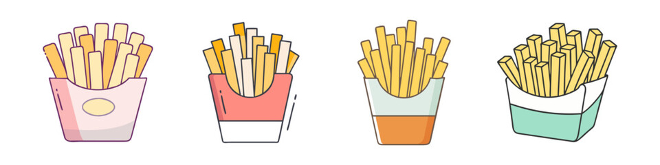 fries icon, fries vector illustration-simple illustration of fries, perfect for fries logos and icons