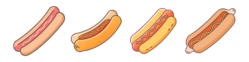hot dog icon, hot dog vector illustration-simple illustration of hot dog, perfect for hot dog logos and icons
