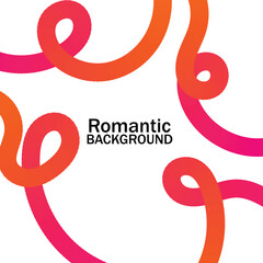 Fototapeta premium Curvy lines in shades of pink and orange create a love-themed design, including a heart symbol that conveys warmth and affection, perfect for romantic projects. 