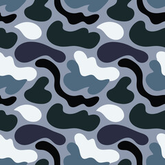 Seamless Cartoon Kid Pattern with Multicolor Clouds — Liquid Amoeba Shapes, Colorful Freeform Blotches, and Organic Elements. Groovy Childish Abstract Design for Cover, Poster, Banner, Label, or Wrapp