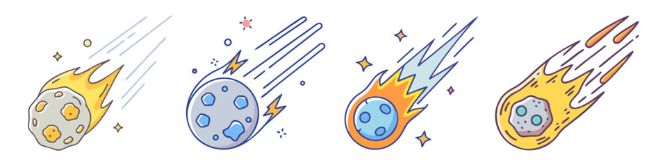 meteor icon, meteor vector illustration-simple illustration of meteor, perfect for meteor logos and icons