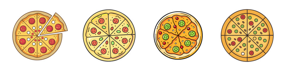 pizza icon, pizza vector illustration-simple illustration of pizza, perfect for pizza logos and icons