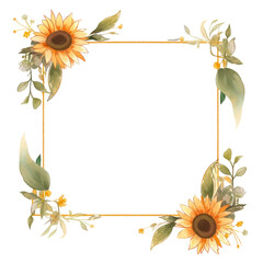 Obraz premium PNG Sunflower pattern frame plant.