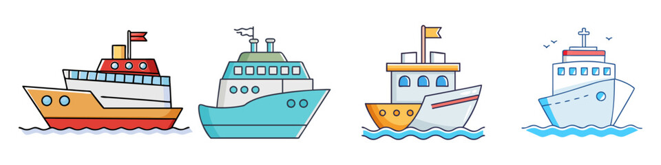 Obraz premium ship icon, ship vector illustration-simple illustration of ship, perfect for ship logos and icons