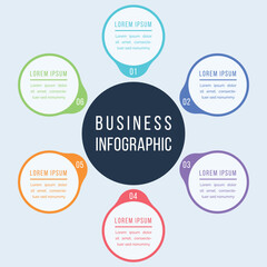 Business infographic design 6 options information