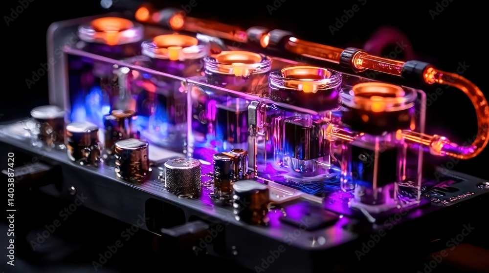Poster illuminated electronic components of a high performance computer system