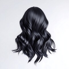 Wavy Black Hair with Studio Shot.
