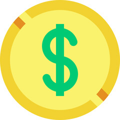 Obraz premium Dollar Coin icon vector illustration