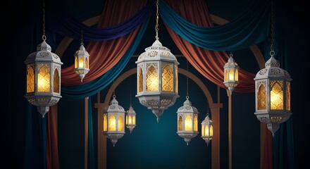 Obraz premium Ramadan Lanterns: Festive Background