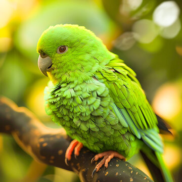 Tia bird is sitting on a tree branch image