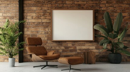 Modern interior design featuring a relaxing chair and plants