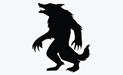 Werewolf silhouette, werewolf silhouette vector illustration 