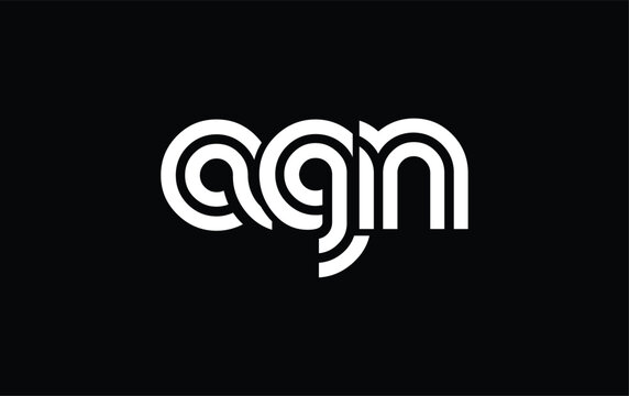 AGN Creative Unique Modern Letter Logo Design. Stylized logo featuring a unique letter design, presenting abstract minimalist aesthetics and modern appeal.