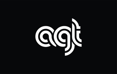 AGT Creative Unique Modern Letter Logo Design. Stylized logo featuring a unique letter design, presenting abstract minimalist aesthetics and modern appeal.